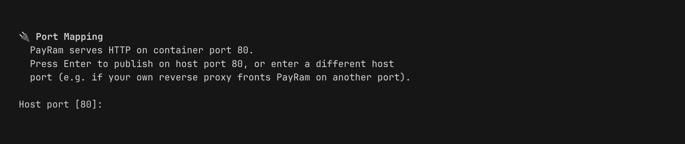 The host port prompt